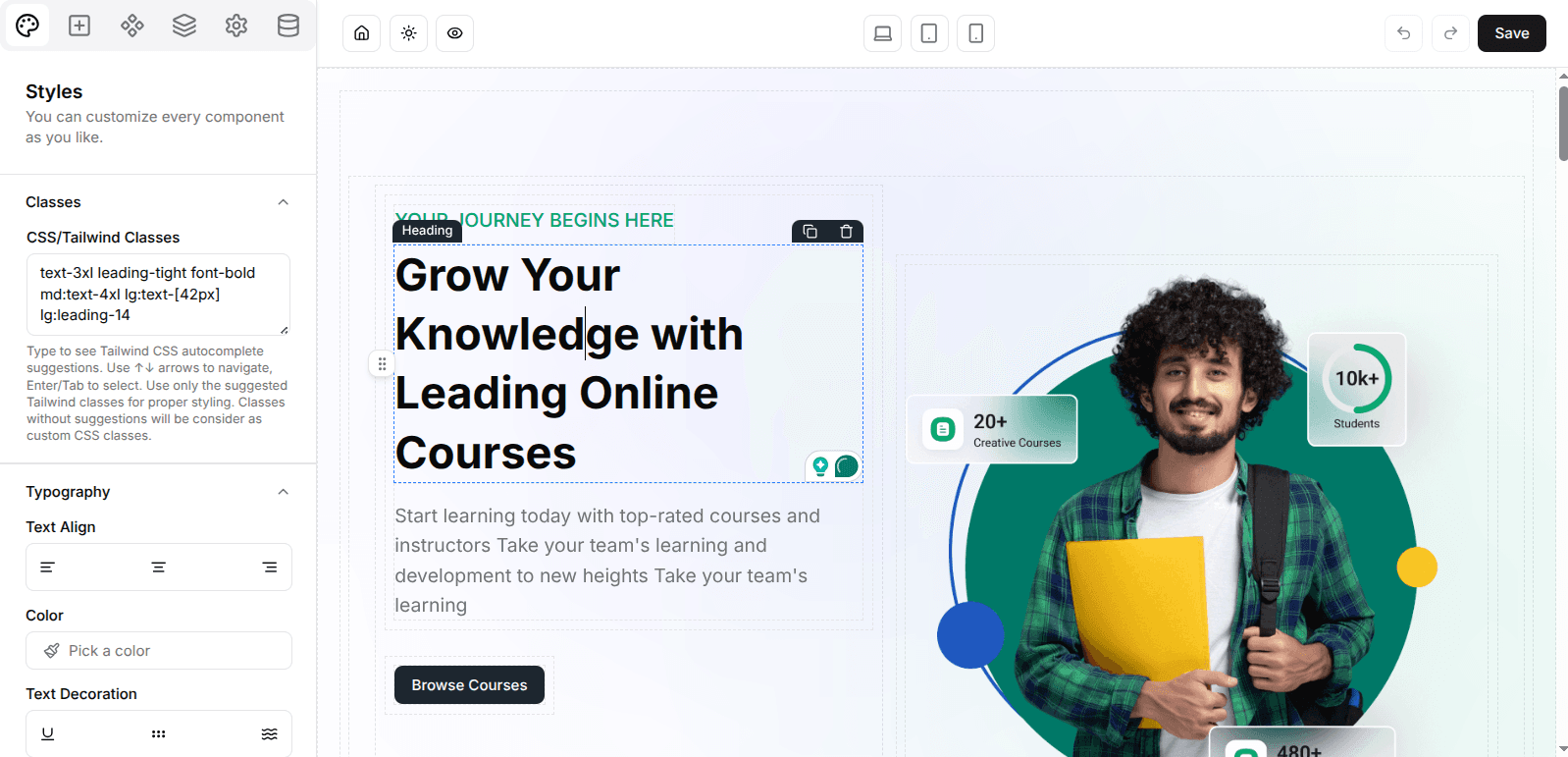 Page Builder Interface