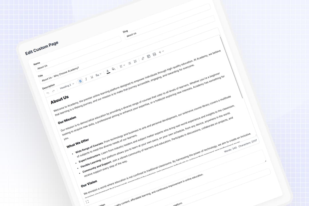 Lms Note Page. Examples Mentor LMS — Most powerful self-hosted LMS platform | Sell courses solo ...
